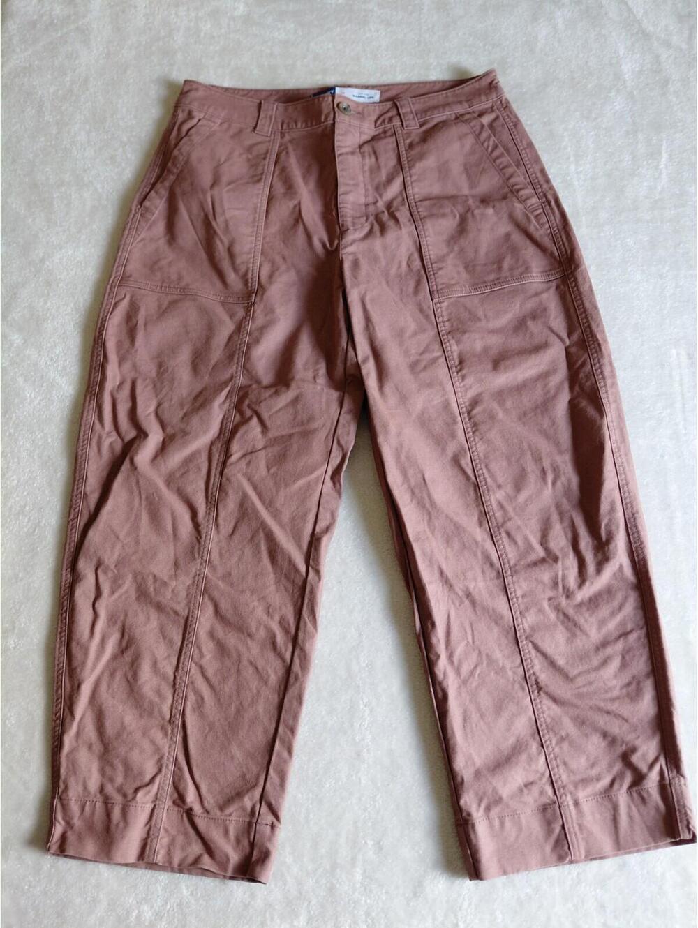 Old Navy Womens Barrel Leg Jeans 14 Brown Warm Taupe High Rise Utility